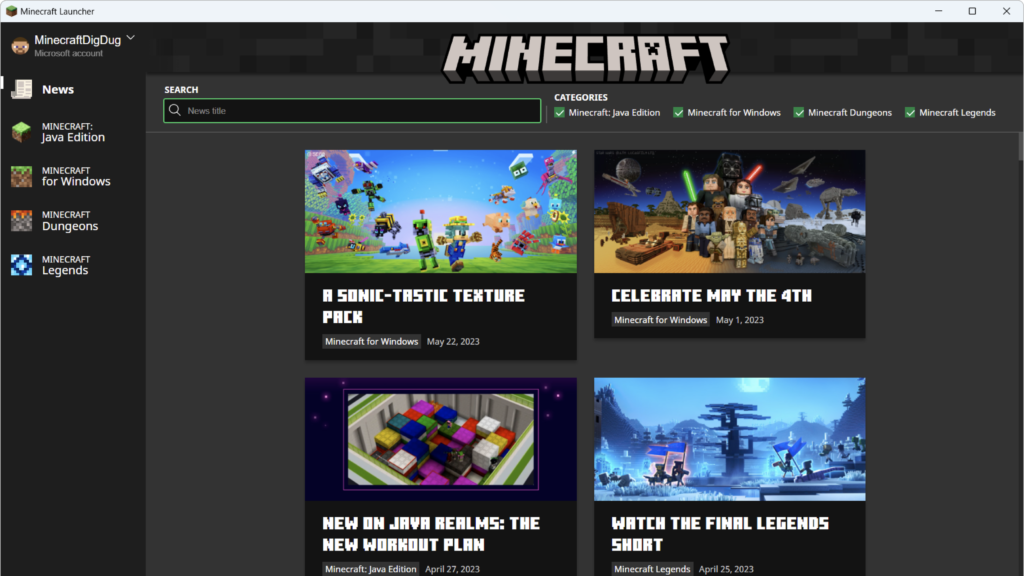 Minecraft Launcher screenshot 1